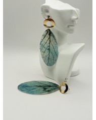 PENDIENTES ARTESANOS DE HOJA NATURAL ESQUELETIZADA