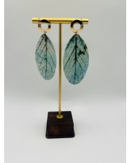 PENDIENTES ARTESANOS DE HOJA NATURAL ESQUELETIZADA