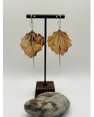 PENDIENTES ARTESANOS DE HOJA NATURAL ESQUELETIZADA