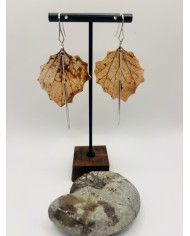 PENDIENTES ARTESANOS DE HOJA NATURAL ESQUELETIZADA