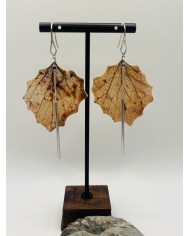 PENDIENTES ARTESANOS DE HOJA NATURAL ESQUELETIZADA