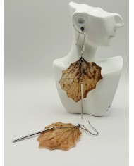 PENDIENTES ARTESANOS DE HOJA NATURAL ESQUELETIZADA