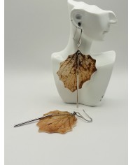 PENDIENTES ARTESANOS DE HOJA NATURAL ESQUELETIZADA