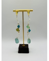 PENDIENTES ARTESANOS DE CRISTAL MARINO