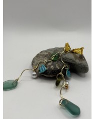PENDIENTES ARTESANOS DE CRISTAL MARINO