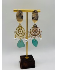 PENDIENTES ARTESANOS DE CRISTAL MARINO