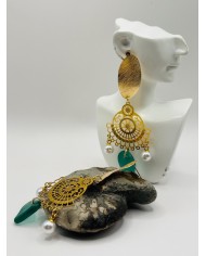 PENDIENTES ARTESANOS DE CRISTAL MARINO