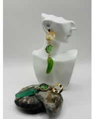 PENDIENTES ARTESANOS DE CRISTAL MARINO