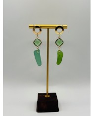 PENDIENTES ARTESANOS DE CRISTAL MARINO