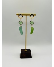 PENDIENTES ARTESANOS DE CRISTAL MARINO
