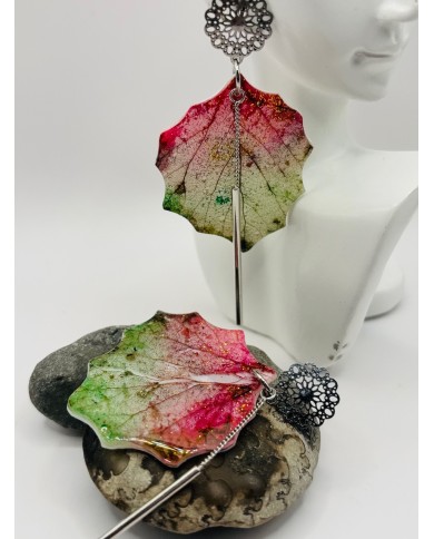 PENDIENTES ARTESANOS DE HOJA DE ÁLAMO