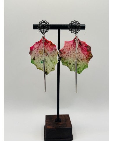 PENDIENTES ARTESANOS DE HOJA DE ÁLAMO
