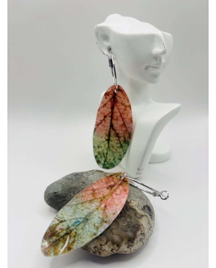 PENDIENTES ARTESANOS DE HOJA NATURAL