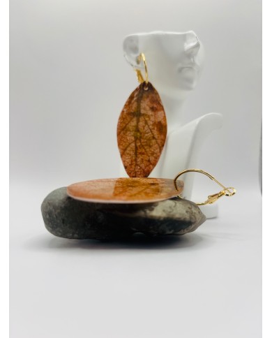 PENDIENTES ARTESANOS DE HOJA NATURAL