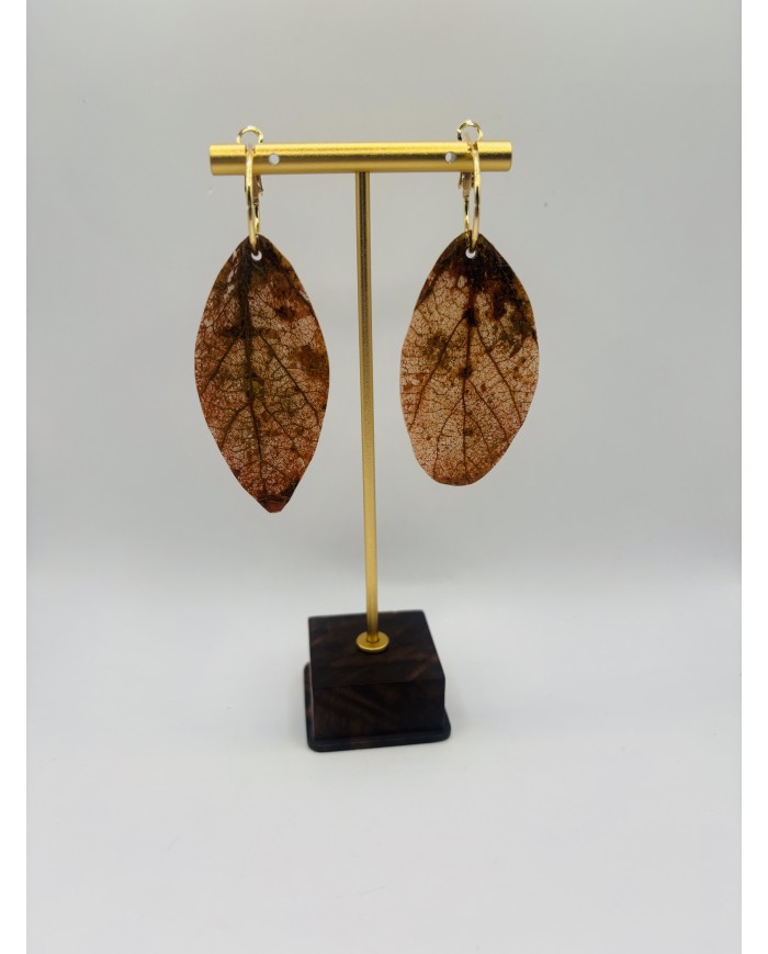 PENDIENTES ARTESANOS DE HOJA NATURAL