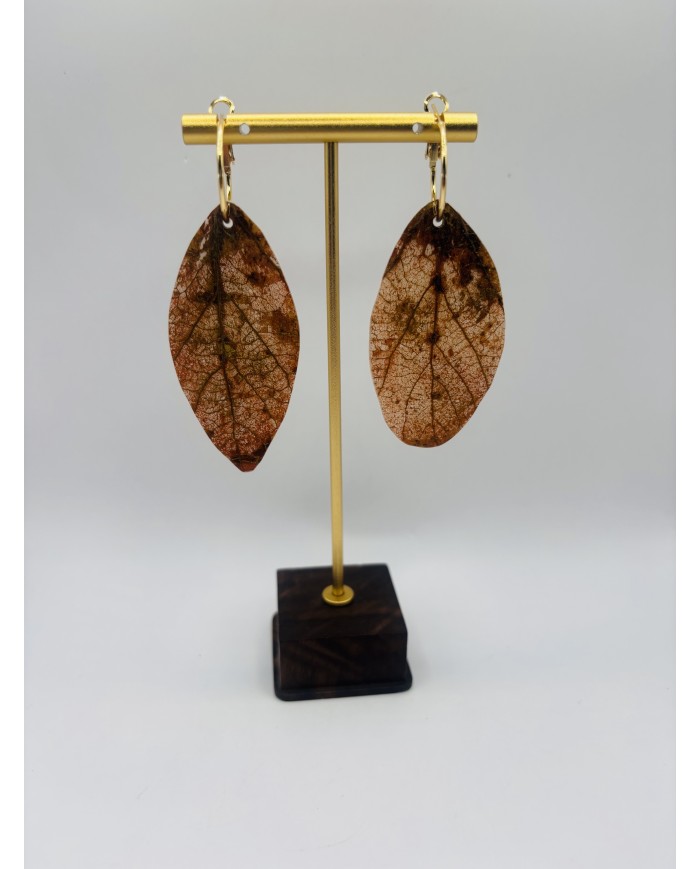 PENDIENTES ARTESANOS DE HOJA NATURAL