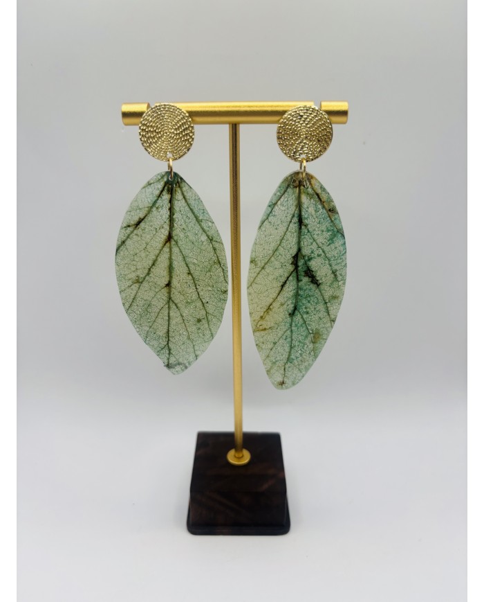 PENDIENTES ARTESANOS DE HOJA NATURAL
