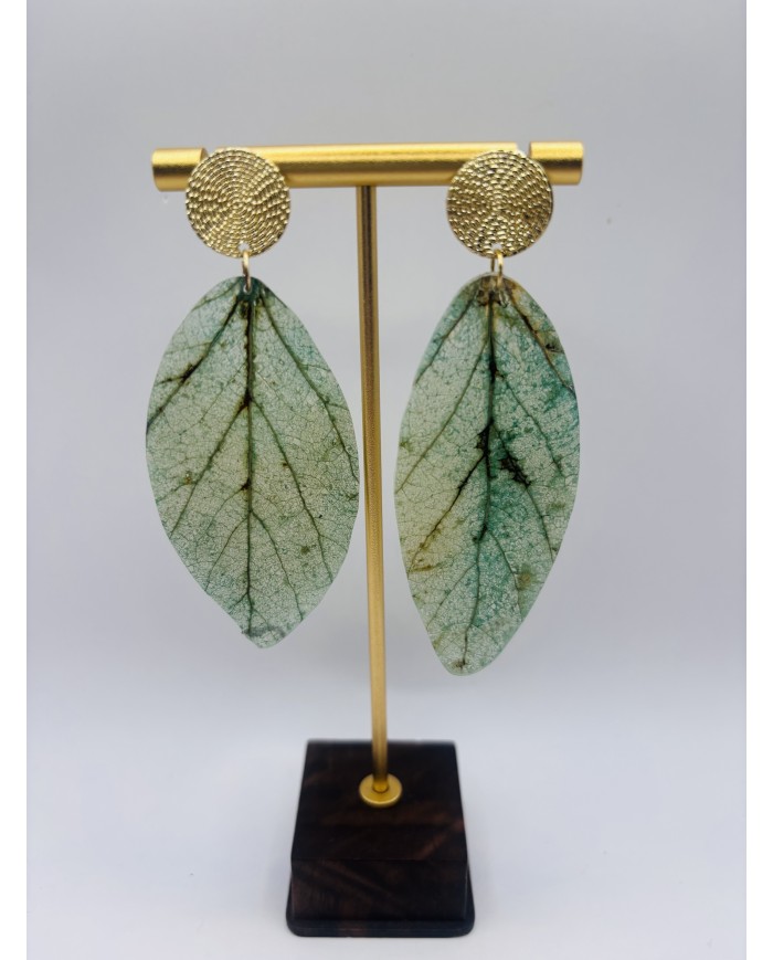 PENDIENTES ARTESANOS DE HOJA NATURAL