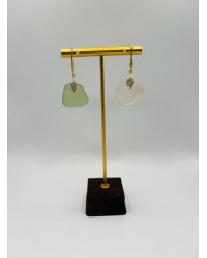 PENDIENTES ARTESANOS DE CRISTAL MARINO