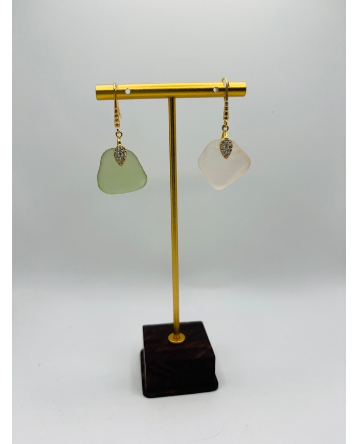 PENDIENTES ARTESANOS DE CRISTAL MARINO