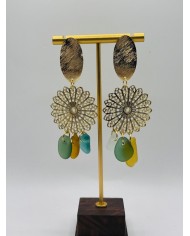PENDIENTES ARTESANOS DE CRISTAL MARINO