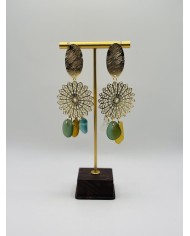 PENDIENTES ARTESANOS DE CRISTAL MARINO