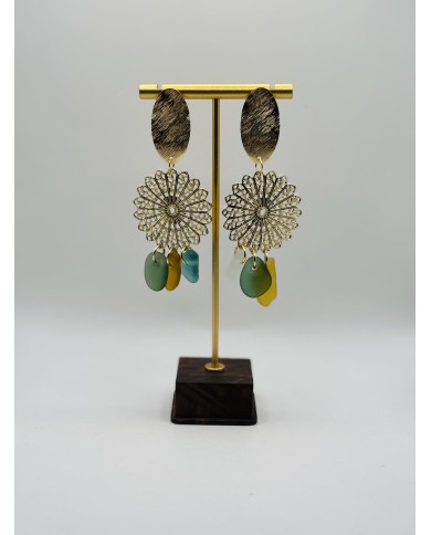 PENDIENTES ARTESANOS DE CRISTAL MARINO
