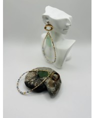 PENDIENTES ARTESANOS DE CRISTAL MARINO