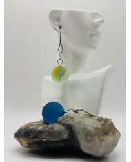 PENDIENTES ARTESANOS DE CRISTAL MARINO