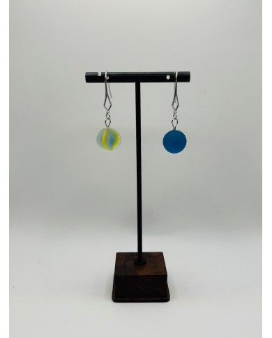 PENDIENTES ARTESANOS DE CRISTAL MARINO