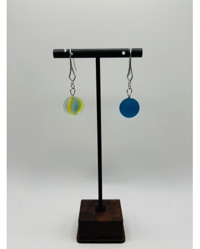 PENDIENTES ARTESANOS DE CRISTAL MARINO