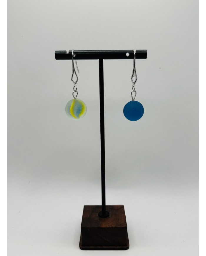 PENDIENTES ARTESANOS DE CRISTAL MARINO