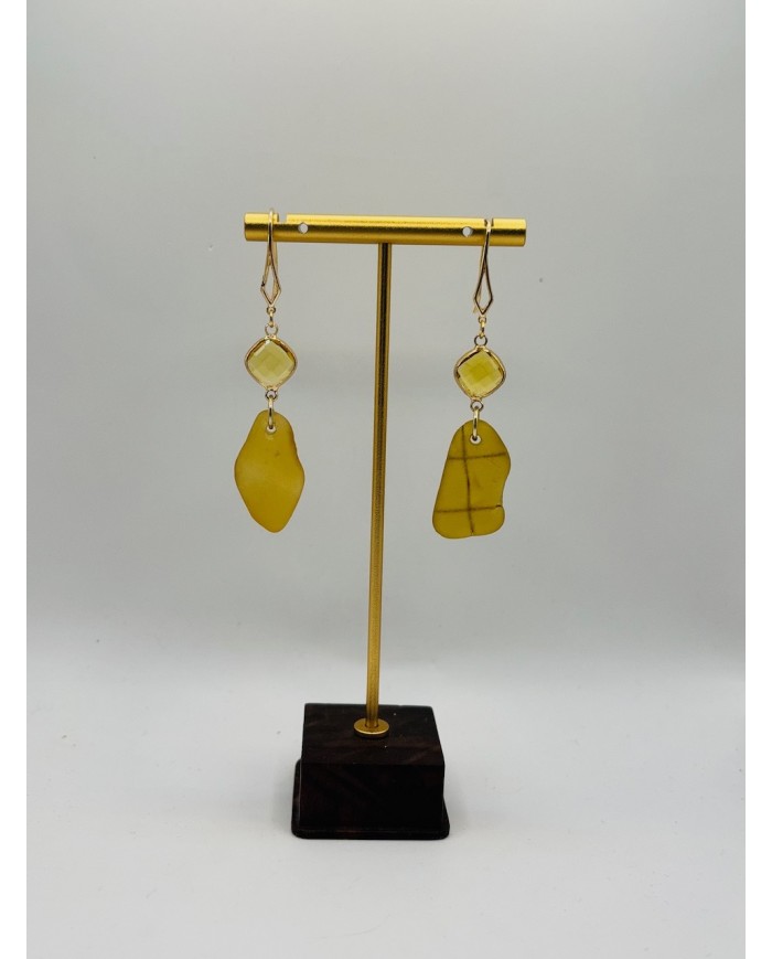 PENDIENTES ARTESANOS DE CRISTAL MARINO