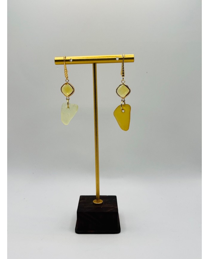 PENDIENTES ARTESANOS DE CRISTAL MARINO