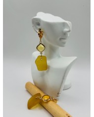 PENDIENTES ARTESANOS DE CRISTAL MARINO