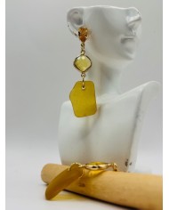 PENDIENTES ARTESANOS DE CRISTAL MARINO