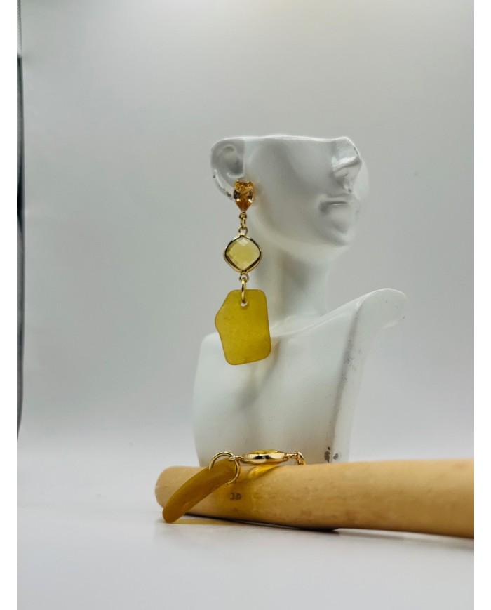 PENDIENTES ARTESANOS DE CRISTAL MARINO