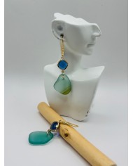 PENDIENTES ARTESANOS DE CRISTAL MARINO
