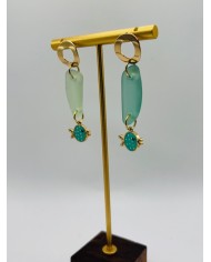 PENDIENTES ARTESANOS DE CRISTAL MARINO0