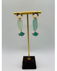 PENDIENTES ARTESANOS DE CRISTAL MARINO0