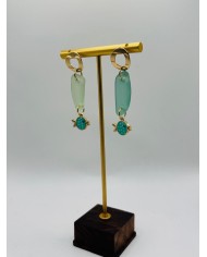 PENDIENTES ARTESANOS DE CRISTAL MARINO0