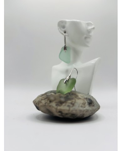 PENDIENTES ARTESANOS DE CRISTAL MARINO
