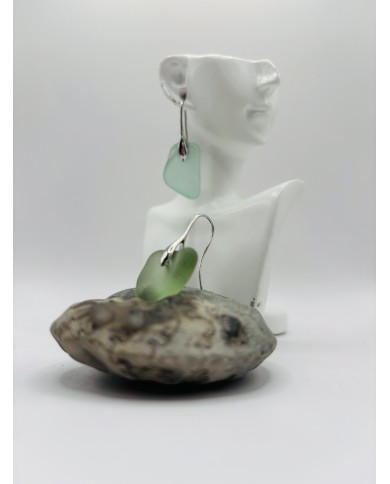 PENDIENTES ARTESANOS DE CRISTAL MARINO
