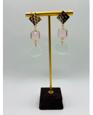 PENDIENTES ARTESANOS DE CRISTAL MARINO