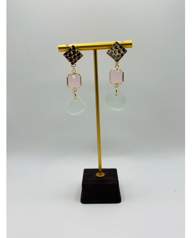 PENDIENTES ARTESANOS DE CRISTAL MARINO