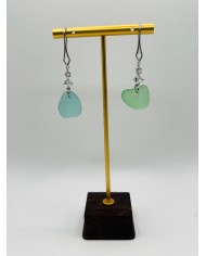 PENDIENTES ARTESANOS DE CRISTAL MARINO