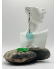 PENDIENTES ARTESANOS DE CRISTAL MARINO