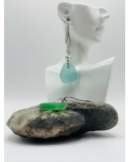 PENDIENTES ARTESANOS DE CRISTAL MARINO