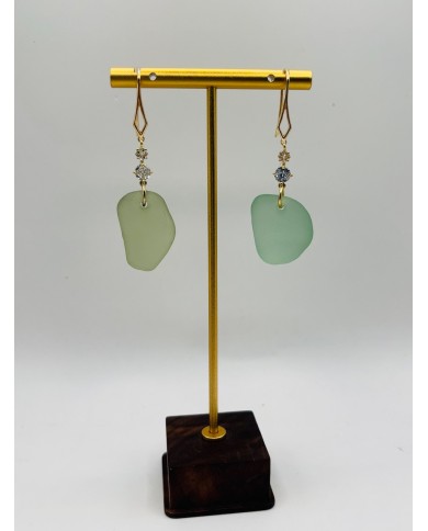 PENDIENTES ARTESANOS DE CRISTAL MARINO