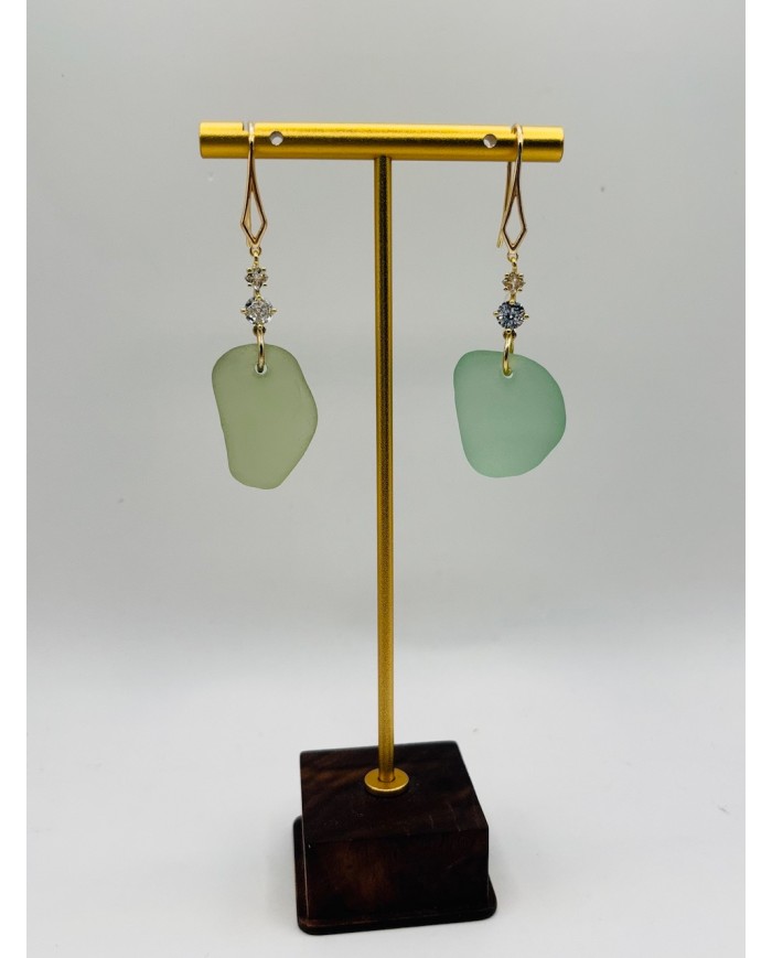 PENDIENTES ARTESANOS DE CRISTAL MARINO